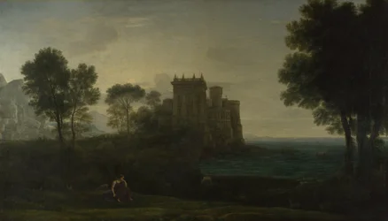 Paisaje con Psique fuera del Palacio de Cupido El Castillo Encantado, 1664