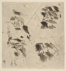 Estudio con bandidos, sección superior, ca. 1633