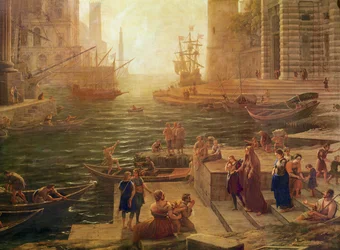 El embarque de San Pablo en Ostia (detalle)