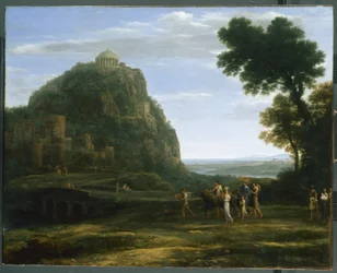 Vista de Delfos con una procesión, 1673