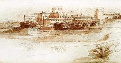 Vista de un pequeño pueblo italiano, c.1630