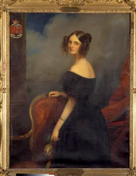 Retrato de la Duquesa de Valencay, Condesa de Talleyrand Perigord nacida Anne Louise de Montmorency (1810-1855) por Claude Marie Dubufe (1790-1864). Siglo XIX