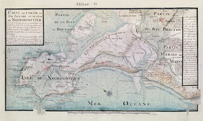 Mapa de parte de Bas-Poitou y la Isla de Noirmoutier, 1703