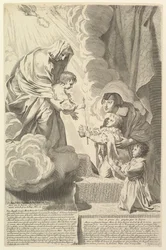 Ana de Austria con el Joven Luis XIV y Monsieur ante la Virgen y el Niño