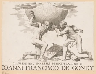 Atlas le da la esfera celeste a Hércules
