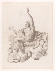San Pablo en la nube rodeado de querubines