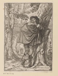 James Howell apoyado contra un árbol Página de título para: James Howell, Dendrologie (...), 1641
