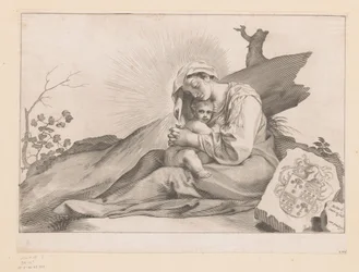 María con el Niño junto al tocón de un árbol