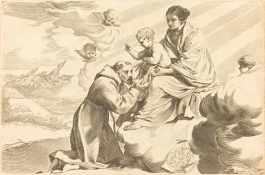 San Francisco adorando al Niño Jesús