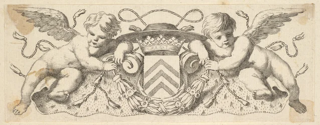 Dos querubines con los brazos del Cardenal Richelieu, antes de 1642