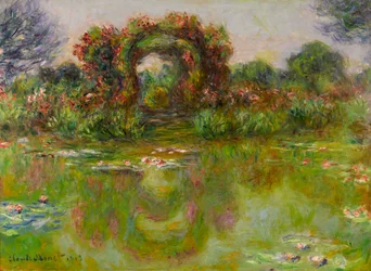Estanque de nenúfares, los rosales
