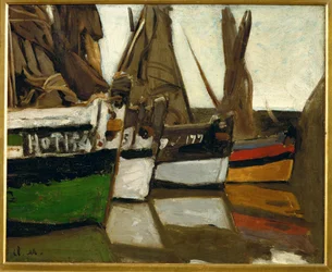 Barcos de pesca, Honfleur (óleo sobre lienzo)