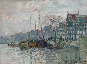 Vista de Prins Hendrikkade y Kromme Waal en Ámsterdam. 1874