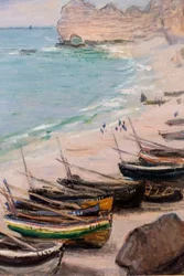 Barcos en la playa de Etretat, detalle