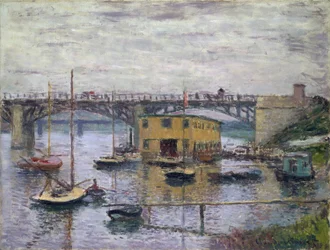 Puente en Argenteuil en un día gris