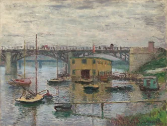 Puente en Argenteuil en un día gris