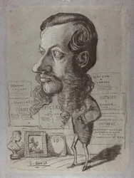 Caricatura de Léon Manchon, c.1858