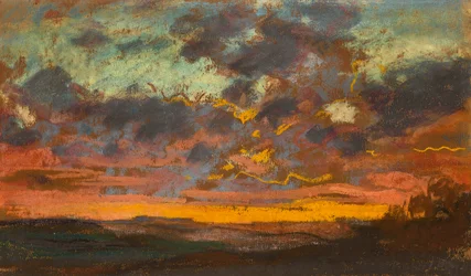 Puesta de sol, c. 1868 (pastel sobre papel)