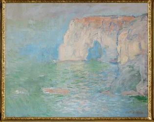Etretat: el Manneporte, reflejos en el agua (óleo sobre lienzo)