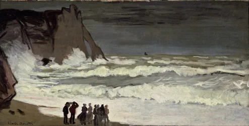 Gran mar en Etretat