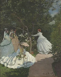 Damas en el jardín