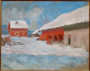 Las casas rojas en Björnegaard (Noruega)