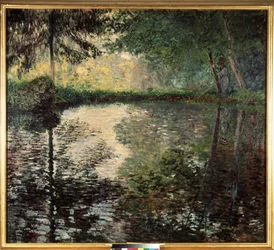 ""El estanque de Montgeron"" (Estanque de Montgeron) Pintura de Claude Monet (1840-1926) hacia 1876 Museo del Hermitage, San Petersburgo (San Petersburgo)