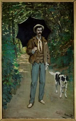 Hombre con paraguas (óleo sobre lienzo)