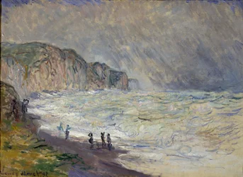 Mar agitado en Pourville - Pintura de Claude Monet (1840-1926), óleo sobre lienzo