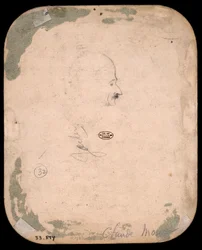 Monet - Boceto de cabeza masculina de perfil (verso), 1855-56, 1933.894