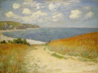 Camino en el trigo en Pourville, 1882