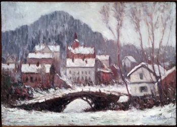 paisaje de invierno. Pintura de Claude Monet (1840-1926)