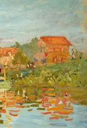Regatas en Argenteuil (detalle). Pintura de Claude Monet (1840-1926) 1872