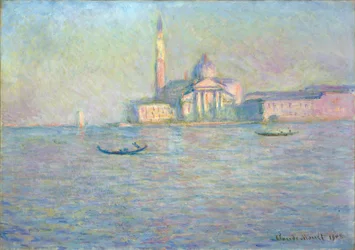 San Jorge el Mayor (Venecia, Italia) (La Iglesia de San Giorgio Maggiore, Venecia) - Pintura de Claude Monet (1840-1926), óleo sobre lienzo