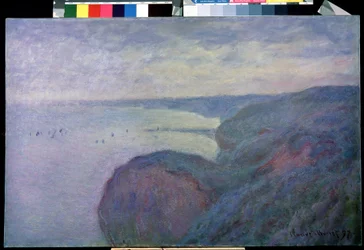 En el acantilado cerca de Dieppe. Pintura de Claude Monet (1840-1926)