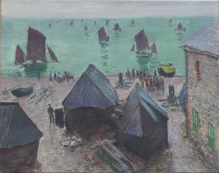 La partida de los barcos, Étretat, 1885