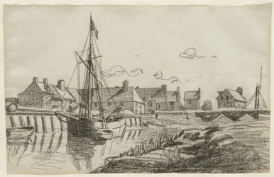 El puerto en Touques, c.1864
