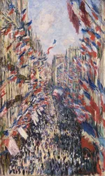 La rue Montorgueil de París. Celebración del 30 de junio de 1878
