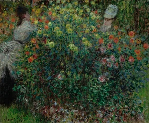 Dos mujeres entre las flores