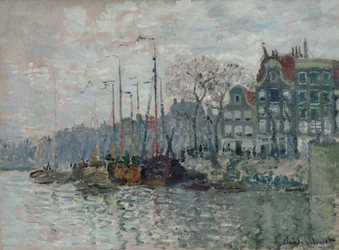 Vista de Prins Hendrikkade y Kromme Waal en Ámsterdam, 1874