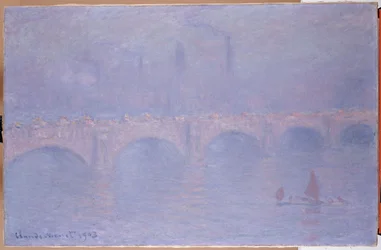 Puente de Waterloo, sol brumoso