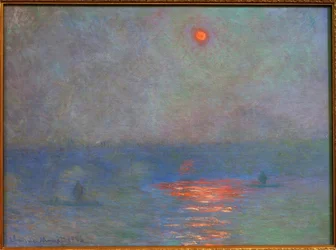 Puente de Waterloo, sol en la niebla