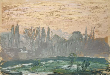Paisaje Invernal con Cielo Vespertino