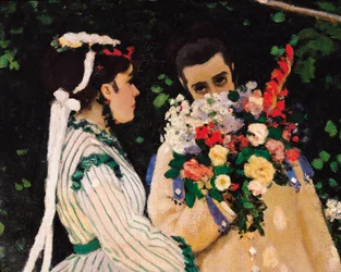 Mujeres en el jardín, detalle, c.1866