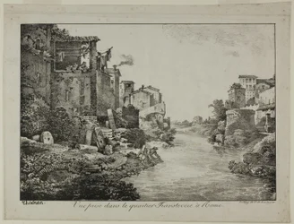Vista en el barrio de Trastevere, Roma