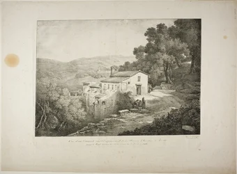 Vista de un convento en el sitio de la casa de Horacio