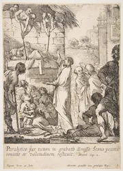 Curación del paralítico Jézus-Christ demuestra curando a un paralítico, que tiene el poder de...