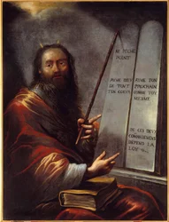 Moisés y las Tablas de la Ley. Pintura de Claude Vignon (1593-1670) siglo XVII Dim. 1,29x0,9 m. Ruan, Museo de Bellas Artes