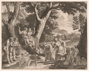 A Game of Boule, lámina 9 de Pastorales