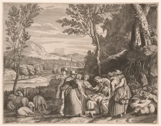 La bofetada, lámina 4 de Pastorales
